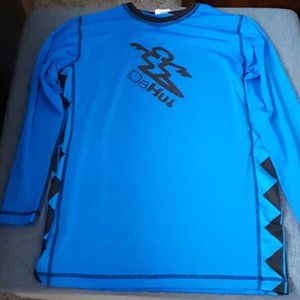 Da Hui black and blue long sleeve rashguard  shirt